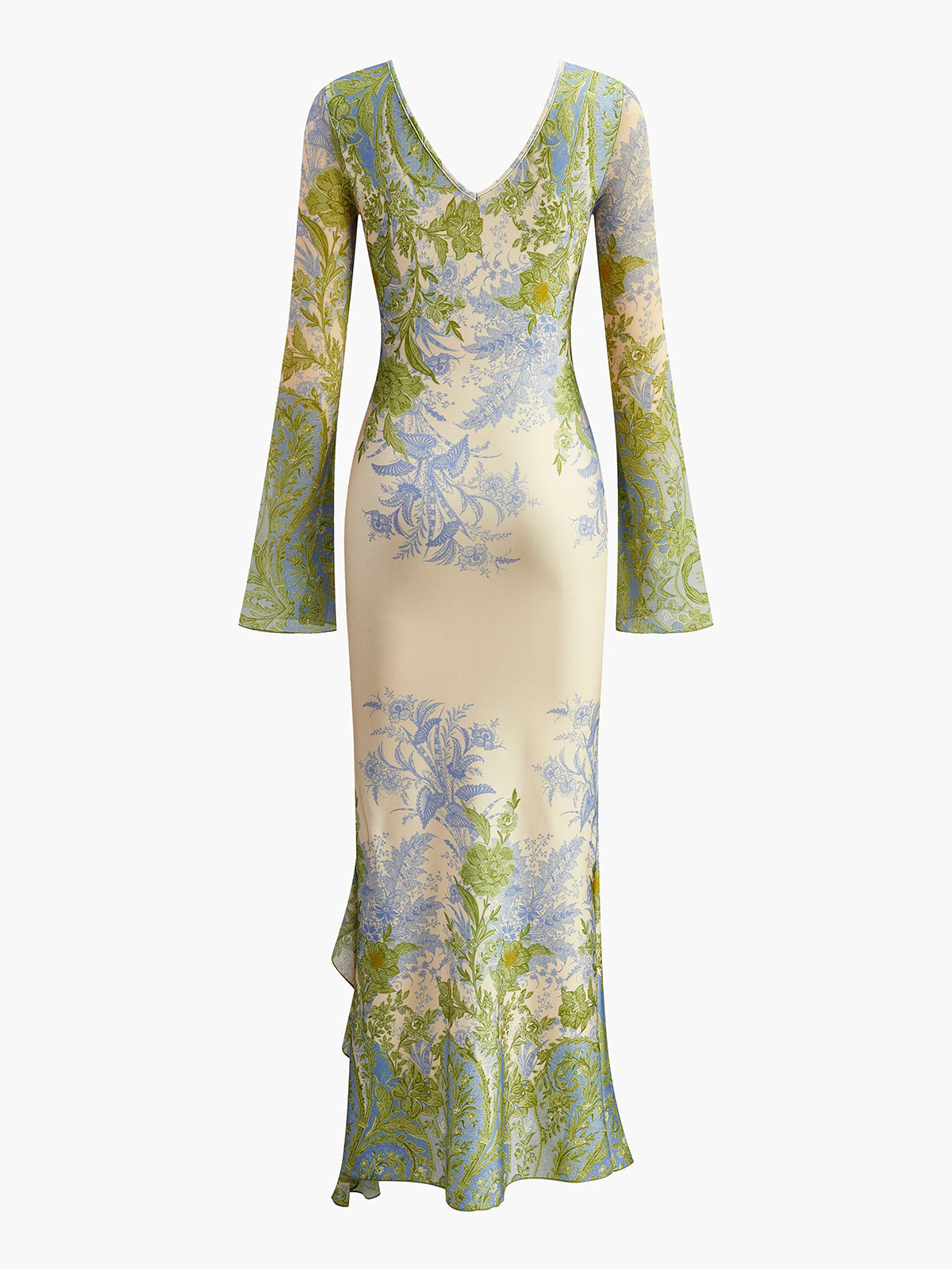 Clara | Romantisches V-Ausschnitt Kleid mit Rüschenprint