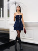 Emily | Knopf-geteiltes Denim Korsett