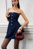 Emily | Knopf-geteiltes Denim Korsett