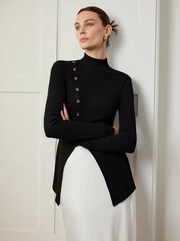 Laura | Stylische Button Split Bluse