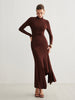 Clara | Asymmetrisches Maxikleid mit hohem Kragen
