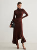 Clara | Asymmetrisches Maxikleid mit hohem Kragen