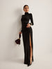Nora | Elegantes Maxikleid mit Stehkragen und Schlitz