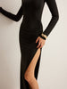 Nora | Elegantes Maxikleid mit Stehkragen und Schlitz