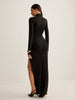 Nora | Elegantes Maxikleid mit Stehkragen und Schlitz