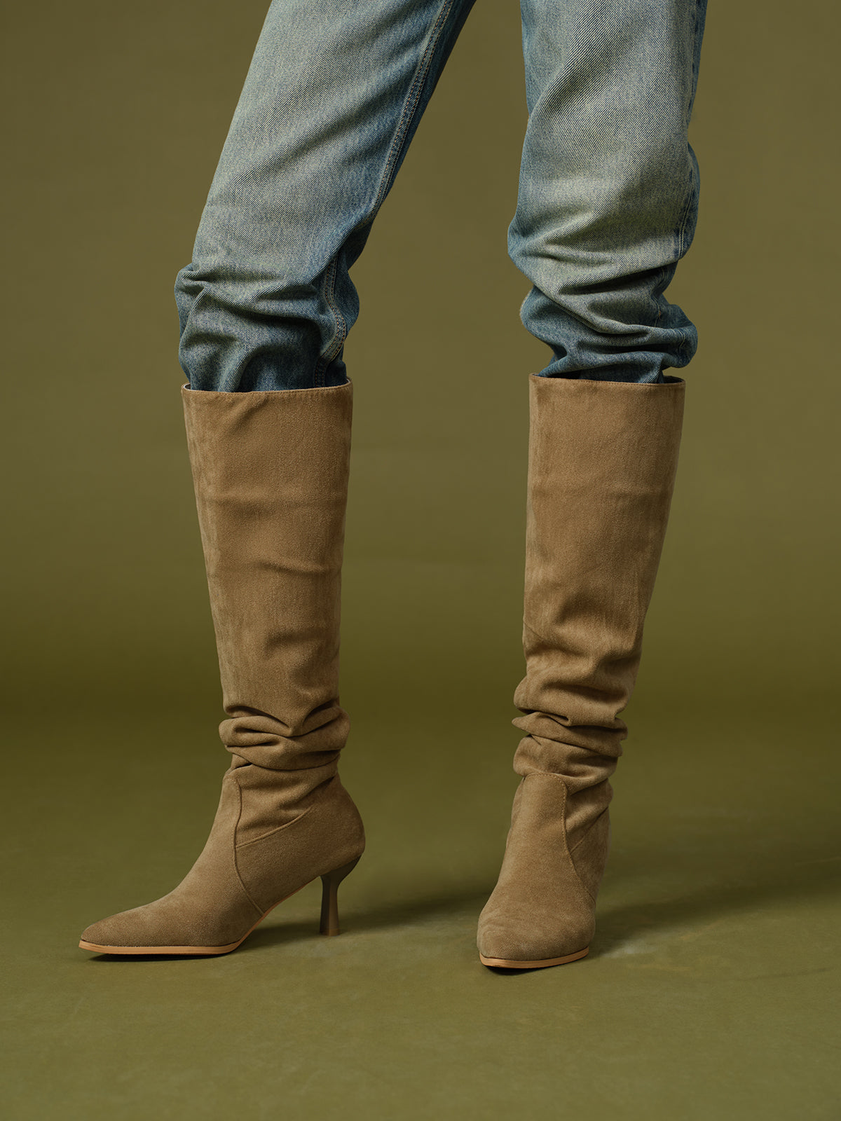Lena | Elegante Knielange Stiefel aus Wildleder