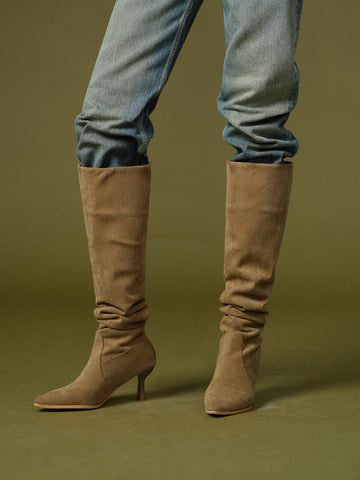 Lena | Elegante Knielange Stiefel aus Wildleder