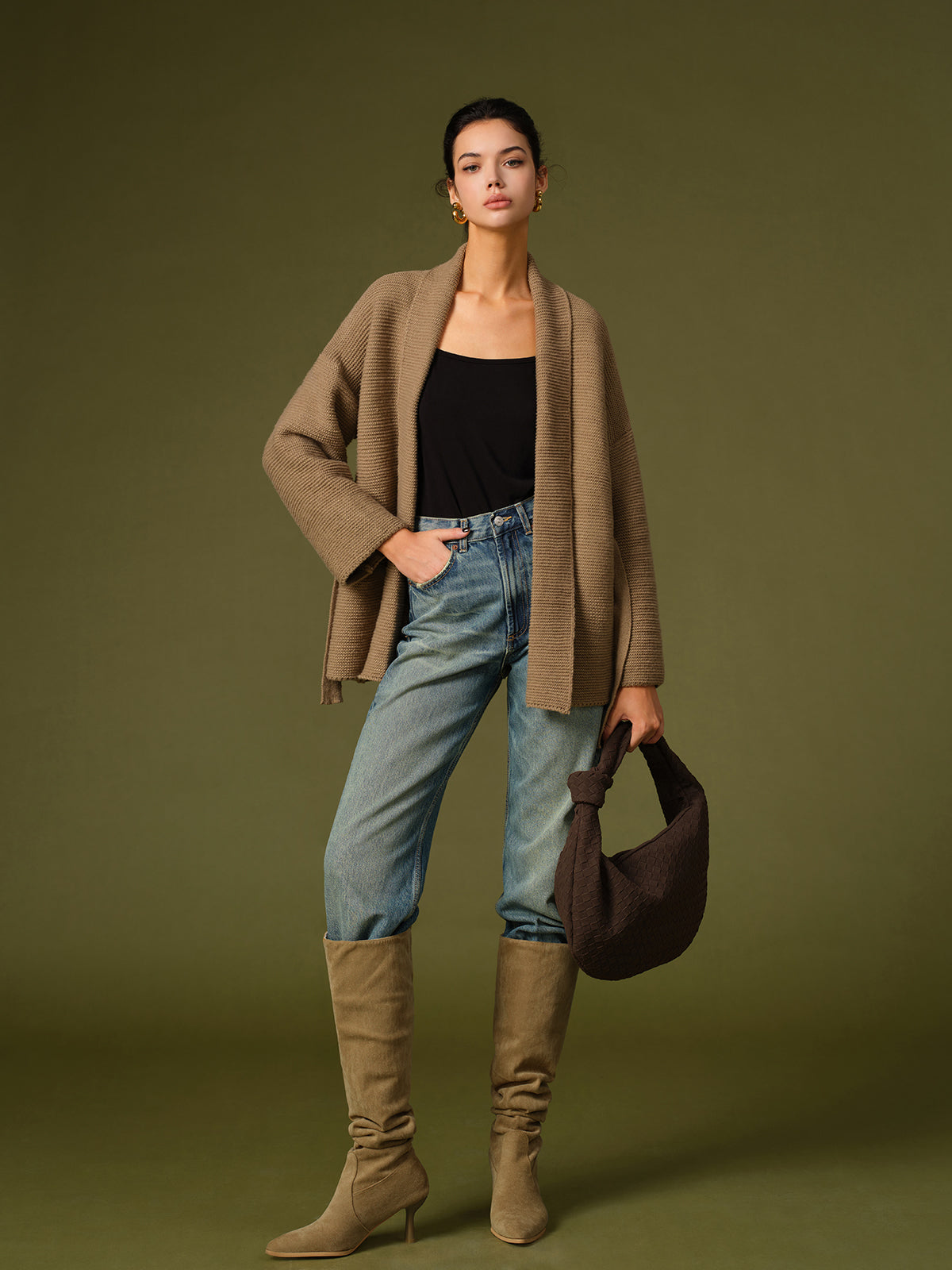 Lena | Elegante Knielange Stiefel aus Wildleder