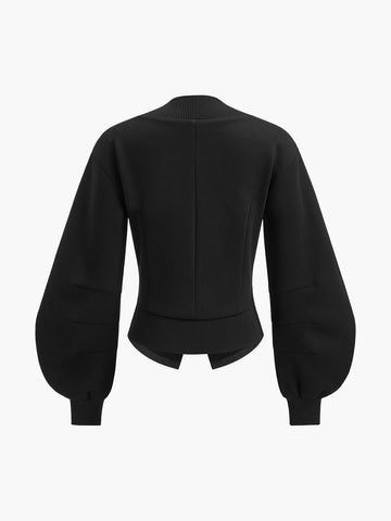 Marie | Elegantes Sweatshirt mit Lanternärmeln aus Tweed