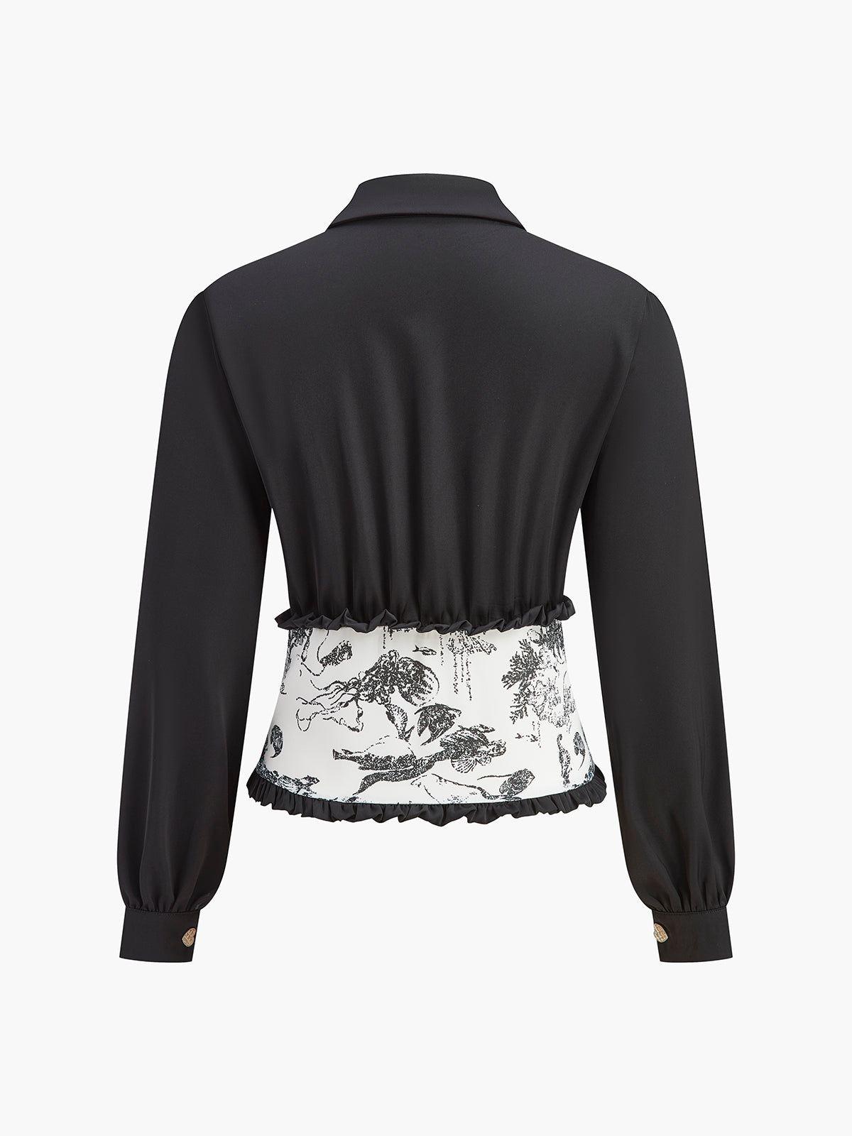 Clara | Retro Bedruckte Schlanke Polo-Bluse