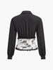 Clara | Retro Bedruckte Schlanke Polo-Bluse