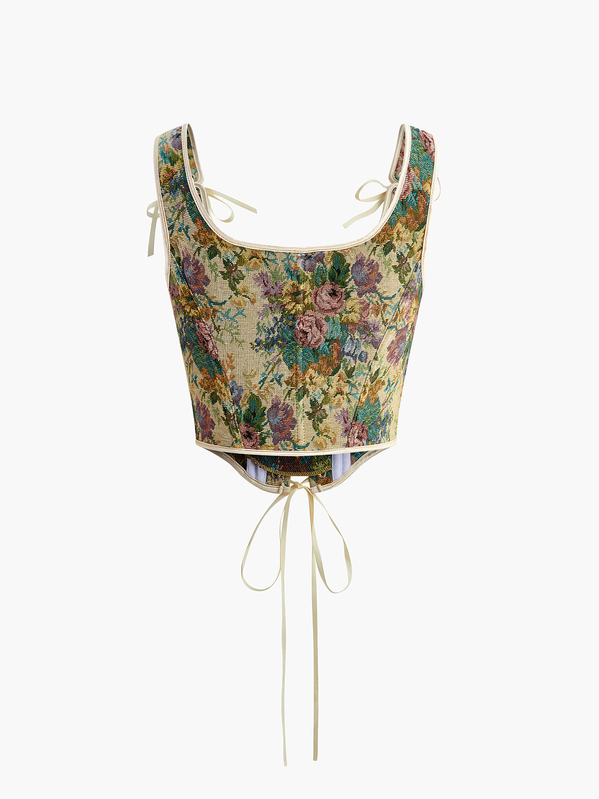Flora | Romantische Jacquard-Bluse mit Kordelzug
