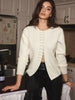 Nora | Elegantes Stricktop mit Rundhalsausschnitt und Knopfdetails