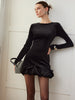 Elegante Erscheinung | Bud-Waist Samtkleid