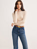 Caroline | Slim Jersey Top mit Kreuzkragen
