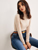 Caroline | Slim Jersey Top mit Kreuzkragen
