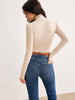 Caroline | Slim Jersey Top mit Kreuzkragen