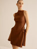 Alena | Asymmetrisches Kleid mit gerafftem Kragen