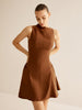 Alena | Asymmetrisches Kleid mit gerafftem Kragen