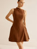 Alena | Asymmetrisches Kleid mit gerafftem Kragen