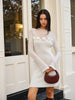 Clara | Elegantes Wollmischgewebe Blümchenkleid