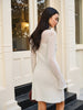 Clara | Elegantes Wollmischgewebe Blümchenkleid