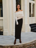 Leonie | Wolle-Mix Oberteil mit Cold-Shoulder und Raffung