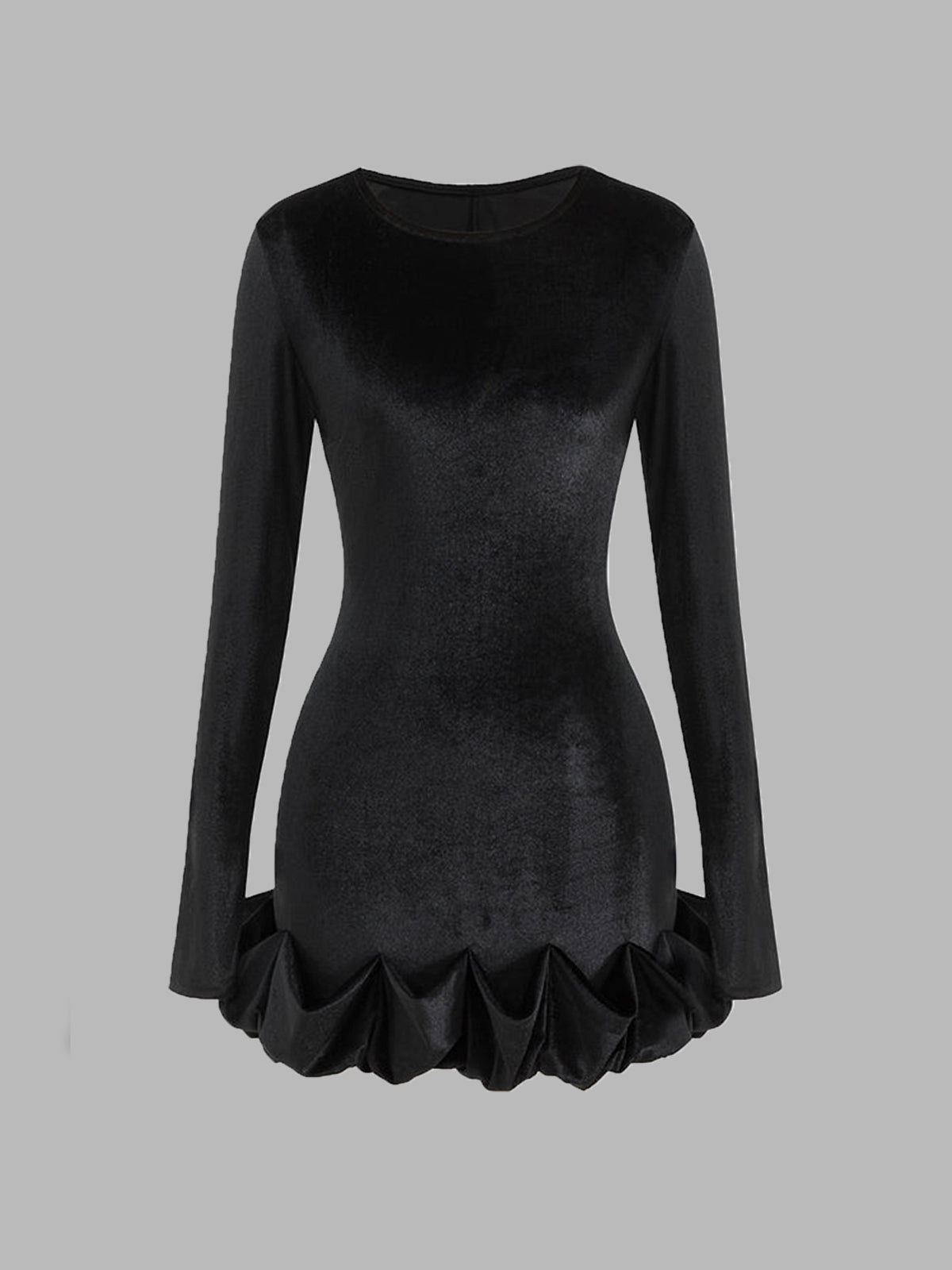 Elegante Erscheinung | Bud-Waist Samtkleid
