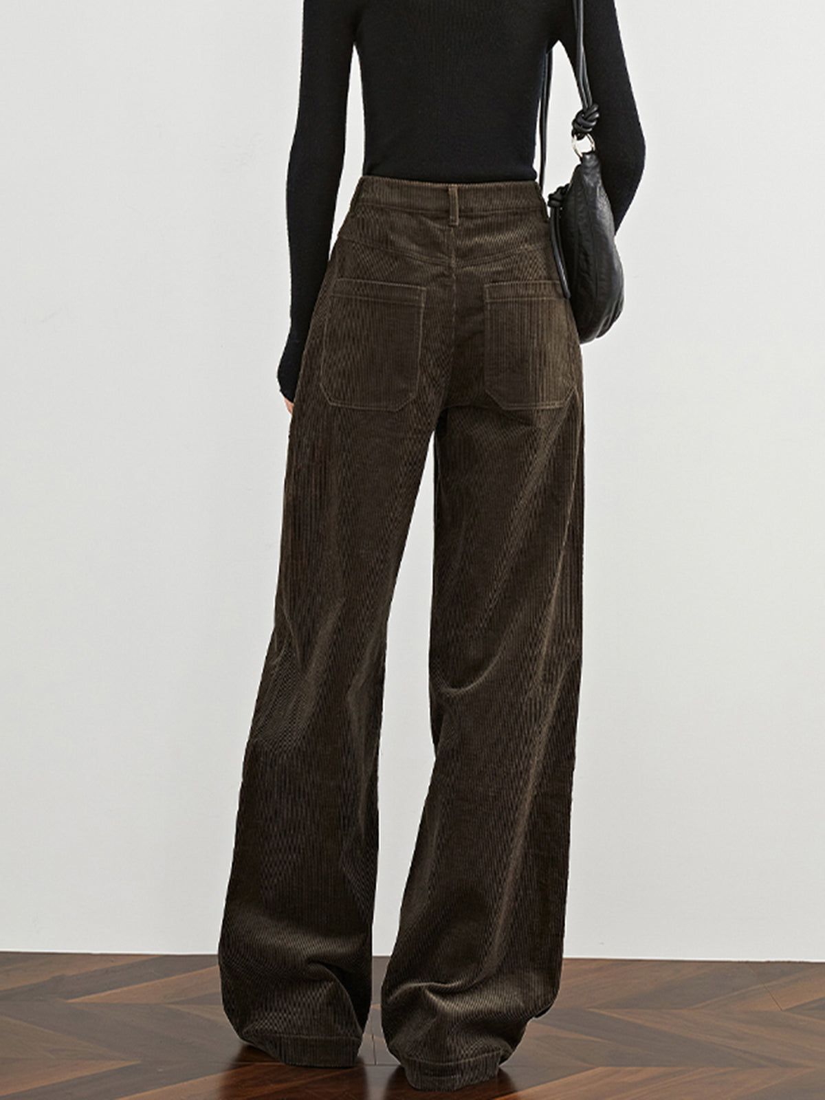 Mia | Hochtaillierte Corduroy Draped Pants