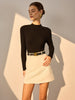 Mia | Minimalistisches Slim Plisse Stricktop