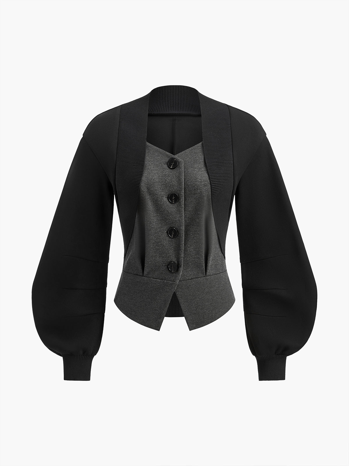 Marie | Elegantes Sweatshirt mit Lanternärmeln aus Tweed