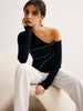Lisa | Asymmetrische Bluse mit Kontrastpiping