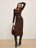 Marlene | Schlichtes Crinkle-Textil-Kleid ohne Gürtel