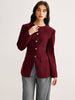 Cordula | Elegante Corduroy Bluse mit Rundkragen und Knöpfen