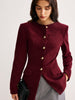 Cordula | Elegante Corduroy Bluse mit Rundkragen und Knöpfen