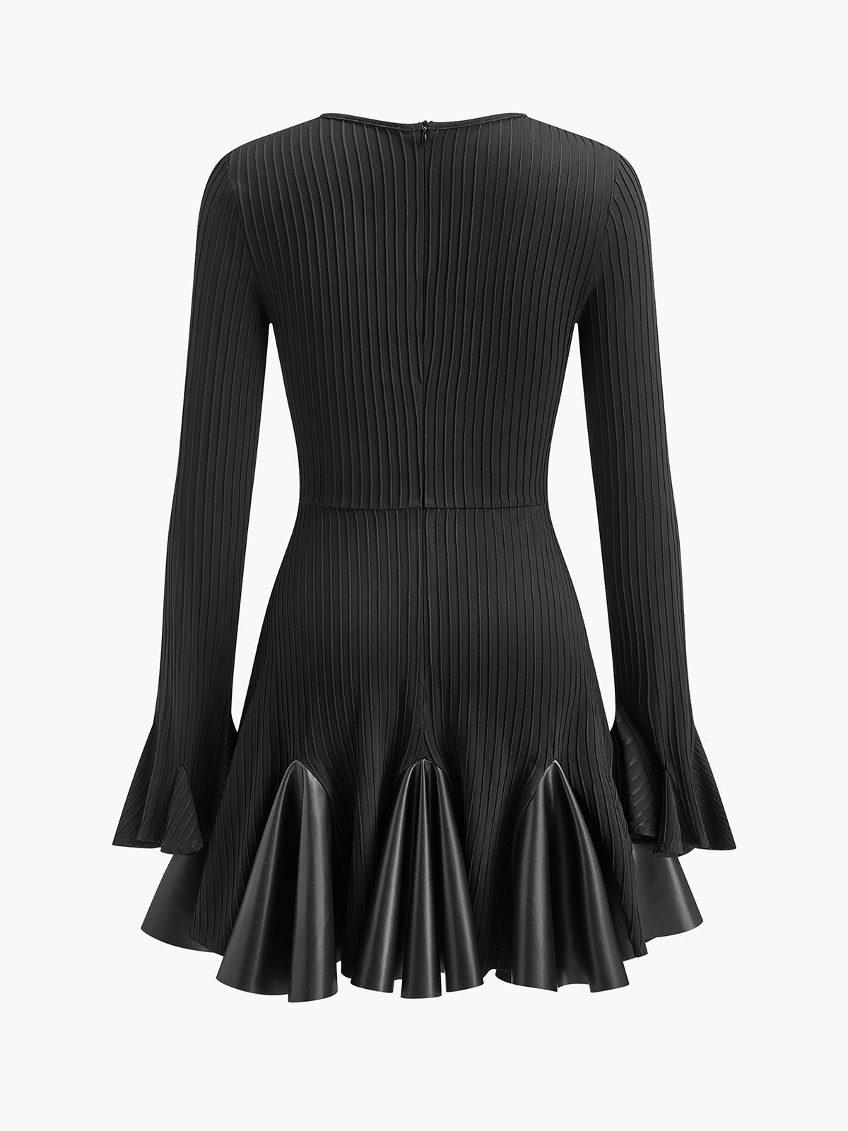 Lydia | Plissiertes Kunstlederkleid
