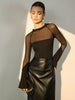 Anja | Transparente Schulter Jersey Skinny Bluse
