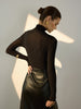 Clara | Elegante, halbtransparente Bluse mit hohem Kragen