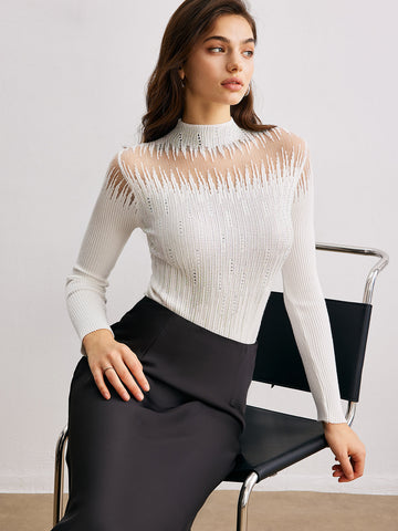 Anja | Elegantes Oberteil mit transparenten Details