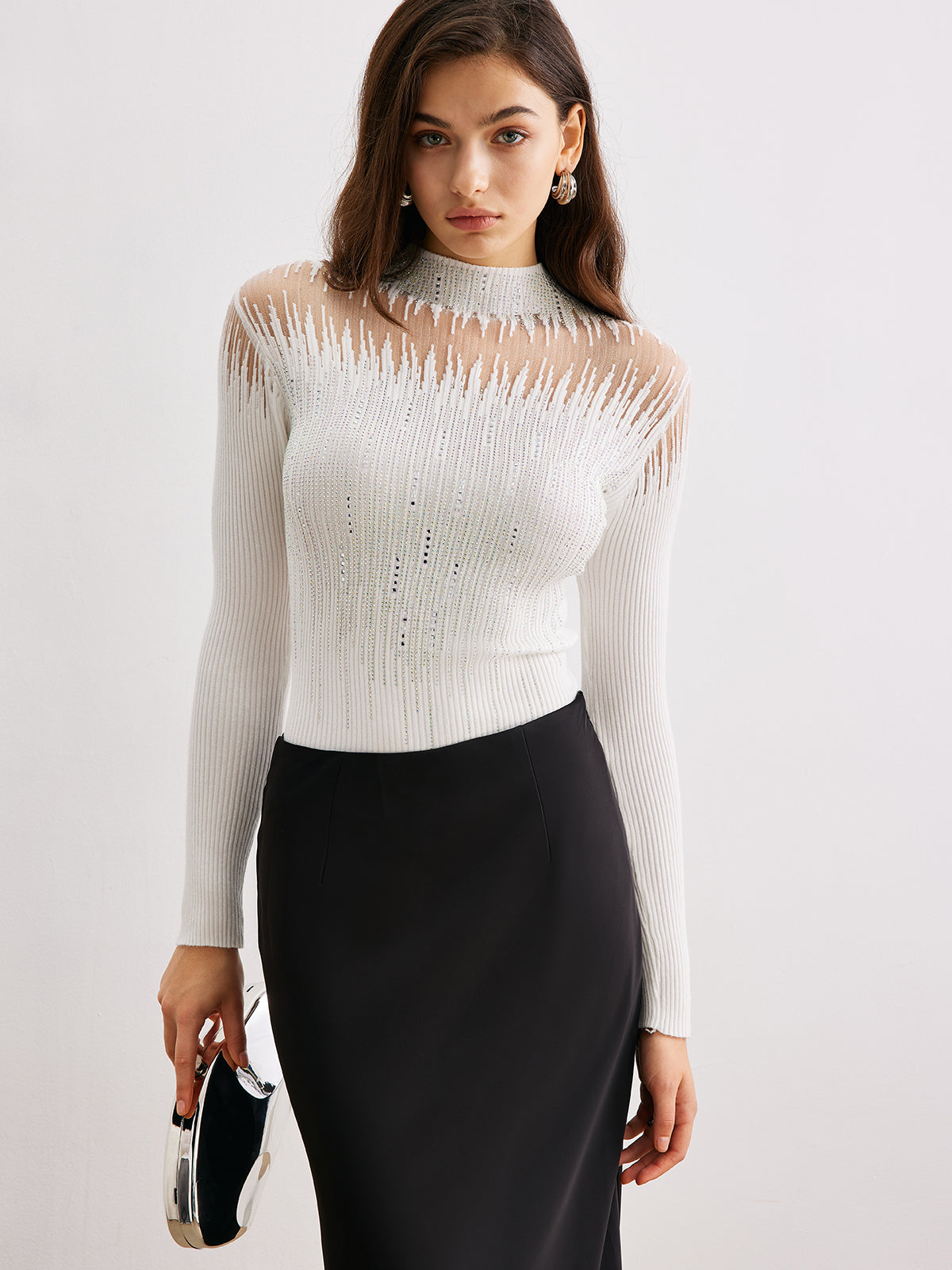 Anja | Elegantes Oberteil mit transparenten Details