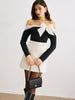 Clara | Romantische Chiffon-Bow Off-Shoulder Bluse