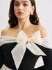Clara | Romantische Chiffon-Bow Off-Shoulder Bluse
