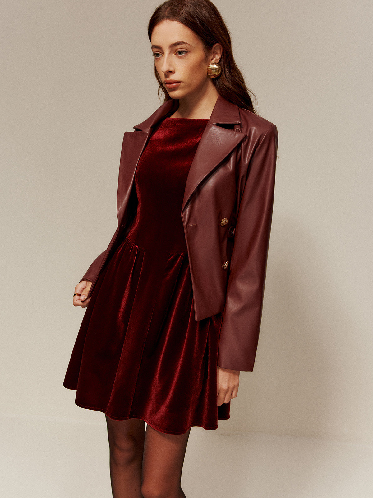 Kristina | Elegantes Samt-Kleid mit Faltenwurf