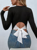 Elegante Bluse | Tie Beck Skinny Crop Bluse