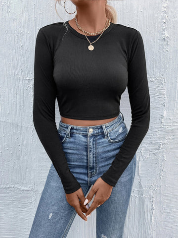 Elegante Bluse | Tie Beck Skinny Crop Bluse
