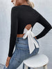 Elegante Bluse | Tie Beck Skinny Crop Bluse