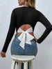 Elegante Bluse | Tie Beck Skinny Crop Bluse