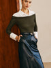 Carla | Elegantes Panel Jersey Slim Top
