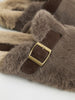 Greta | Stilvolle Pelz-Slipper mit Gürtel-Design