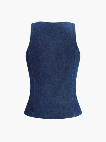 Max | Denim Tanktop mit Knöpfen